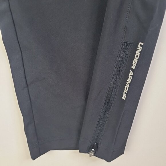 Under Armour Men's Fitted Coupe Pants Black Running Athletic Zip Size M - Picture 3 of 12